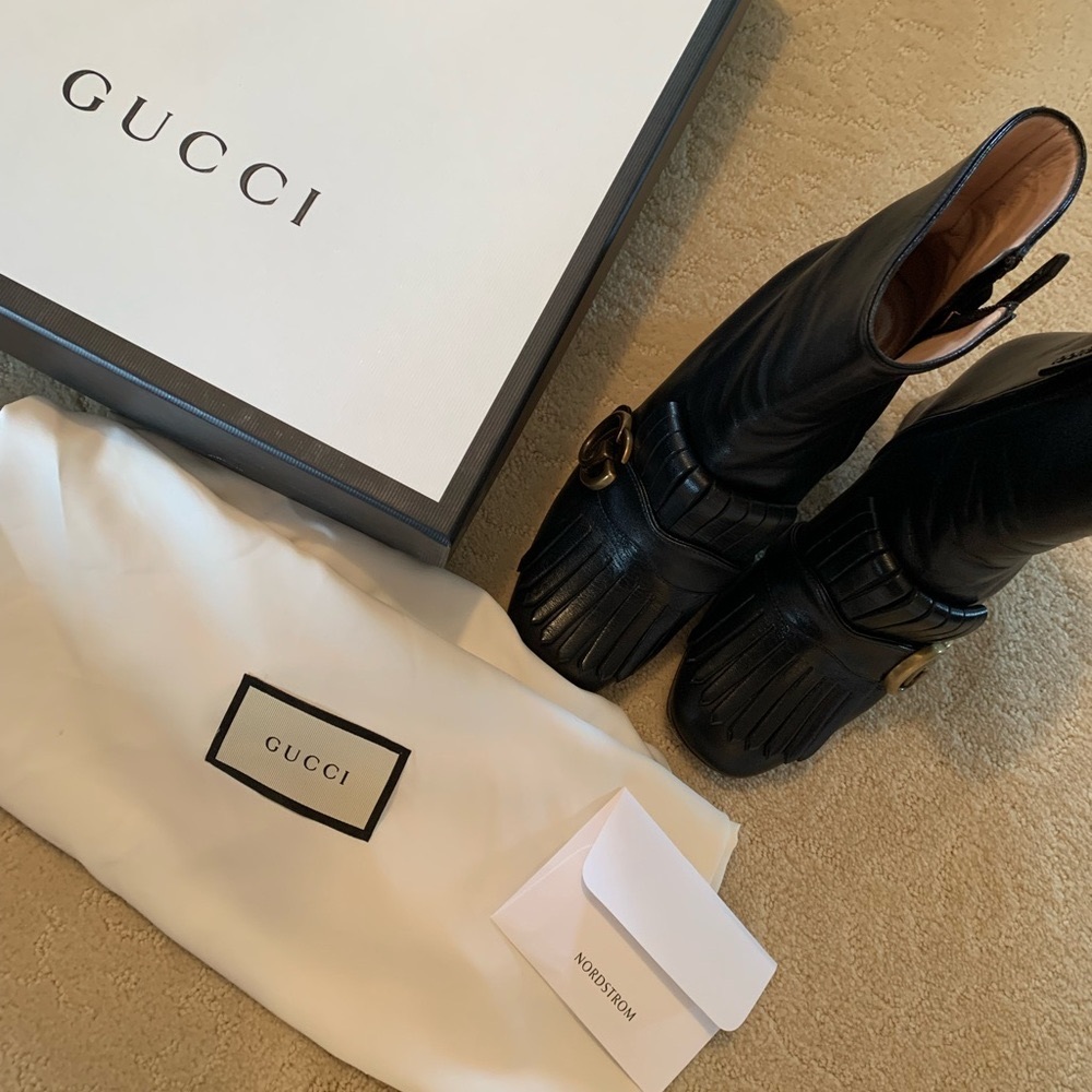 Authentic Gucci Marmont Fringe Booties